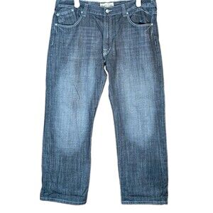 Basic Code Mens W40 L32 Black Distressed Denim Jeans Embroidered Wings Y2K